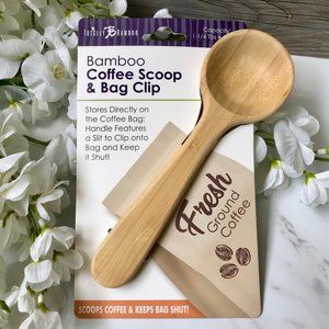 Bamboo Coffee Scoop with Built In Bag Clip